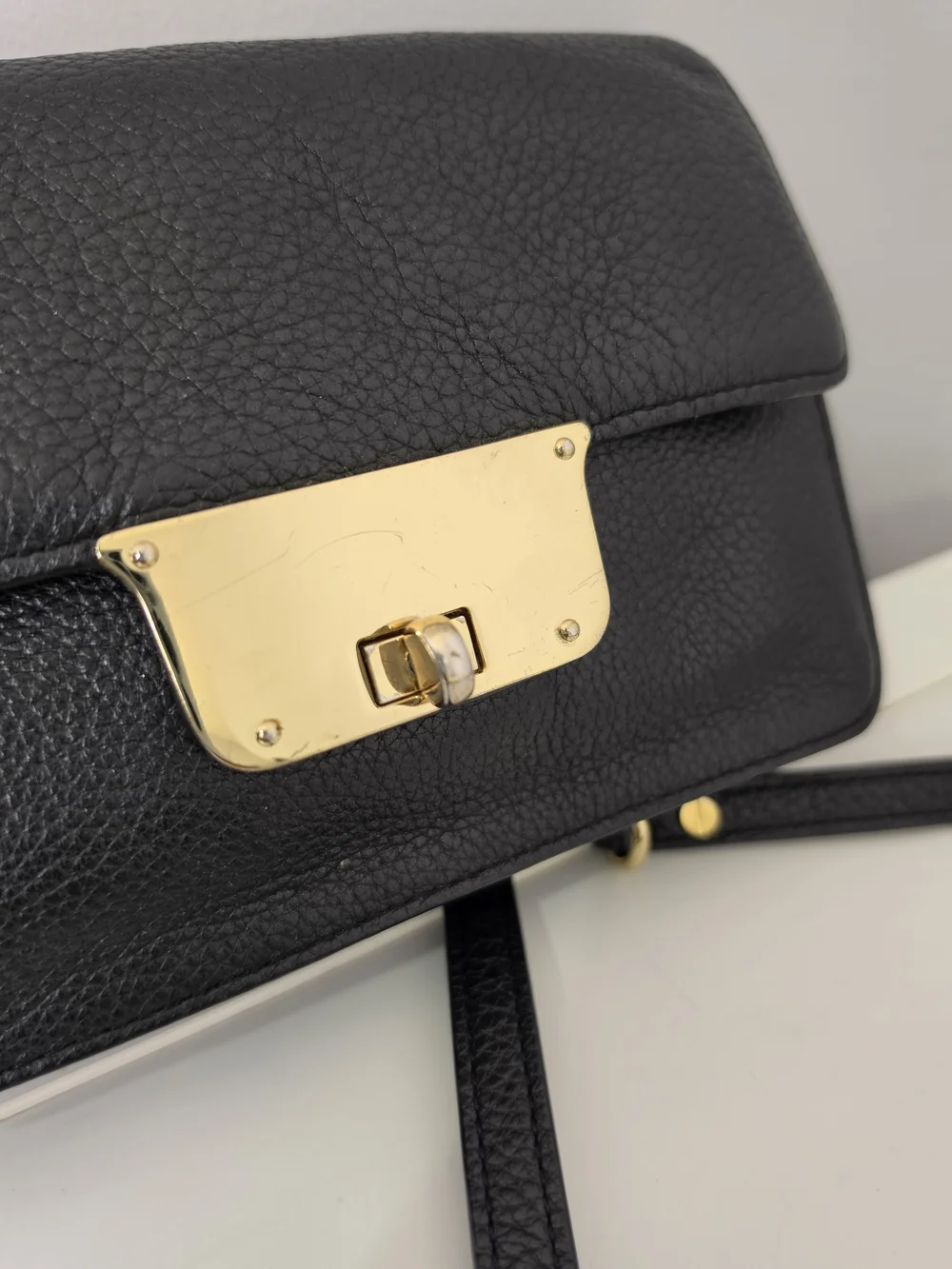 Milly Black Astor Crossbody Bag Leather